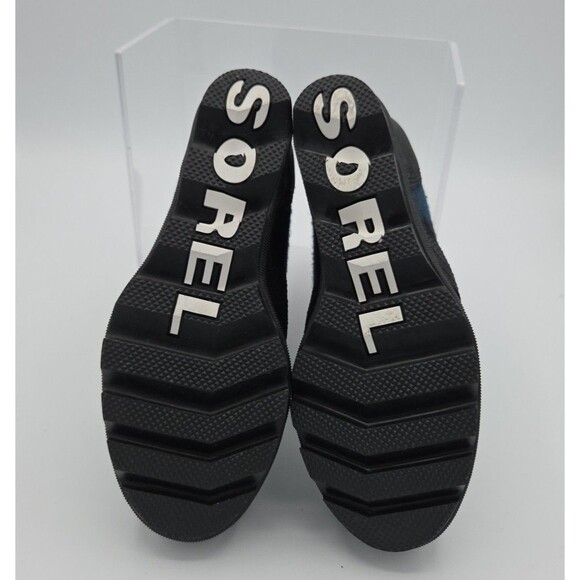 Sorel Women's Size 6 Lexi Hidden Wedge Boots Blue Plaid Waterproof Lace Up EUC - Picture 9 of 10